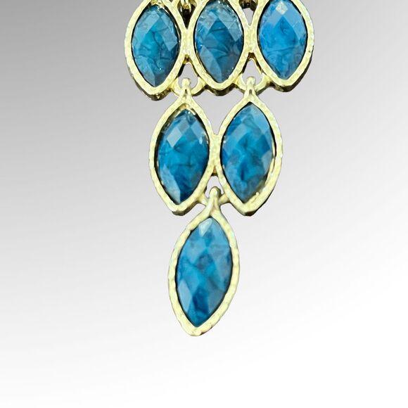 AMRITA SINGH GoldTone Blue Chandelier Dangle Earrings - Picture 5 of 5